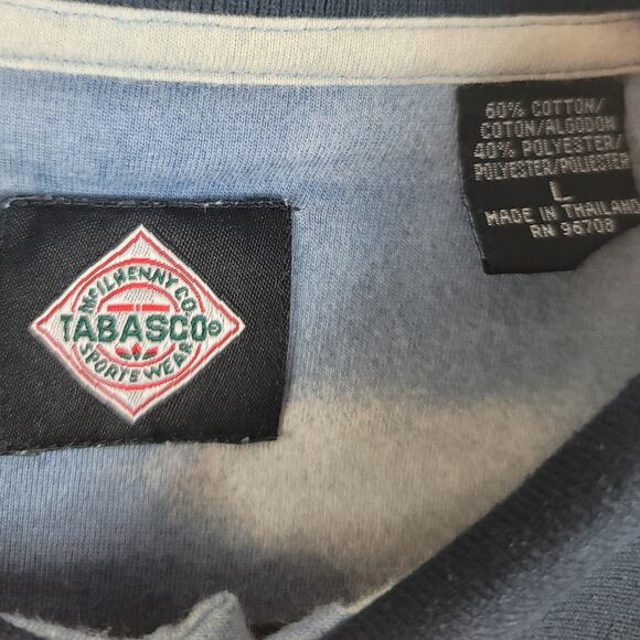 Tabasco Men's Collar 1/4 Buttons American Flag Brand Shirt Lg - Picture 4 of 4